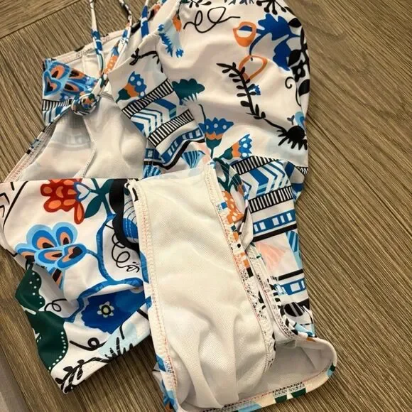 Boho Print Plunge One Piece Swimsuit - Picture 5 of 5